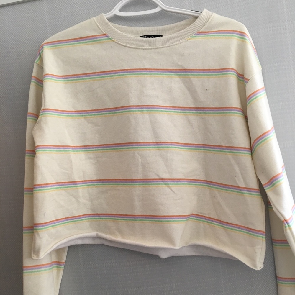 Striped cropped sweater